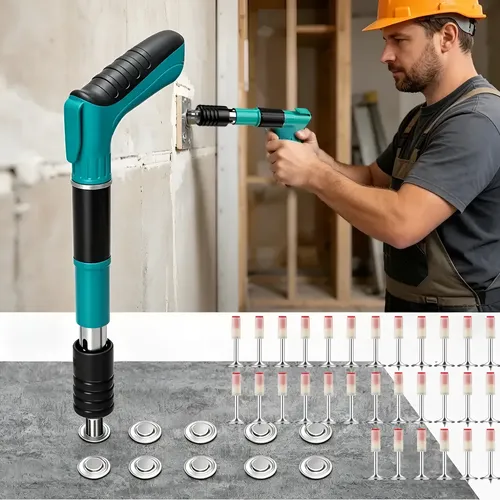 Kinetx Pistola De Fixagao + 50 Pinos Em Drywall Concreto Madeira