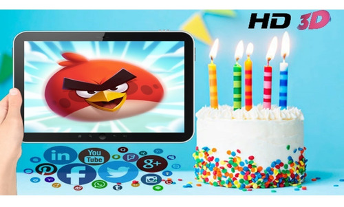 Vídeo Invitación Angry Birds & Motivos Efecto 3d Hd