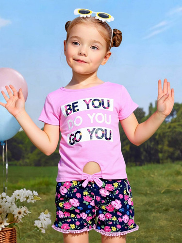 Conjunto Playera Para Niñas 2 Piezas Verano 1
