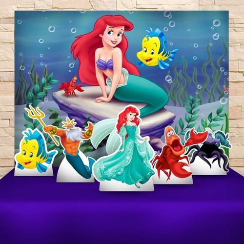 Painel Festa Infantil Ariel Pequena Sereia + Displays