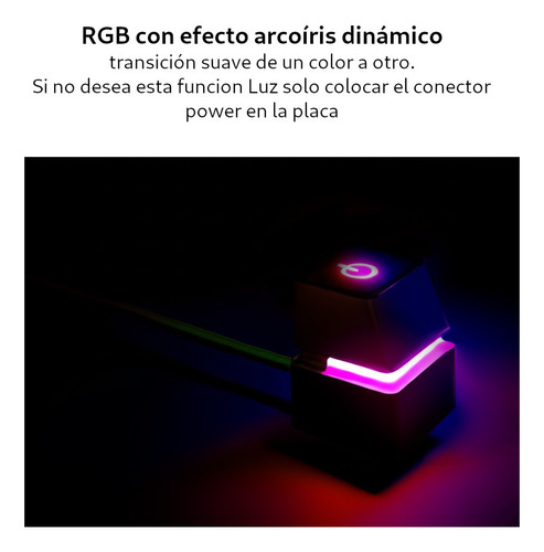 Boton Power Extensor 2 Metr Encendido Mecanico Rgb Pc Gamer