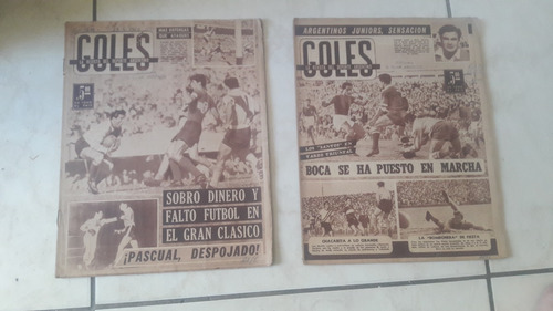 Goles - Lote De 2 Revistas De Futebol Argentinas - 1960