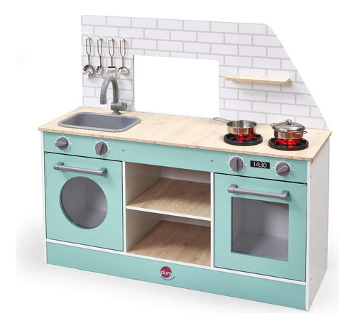 Camión De Comida Y Cocinita De Madera Infantil 2 En 1 Plum