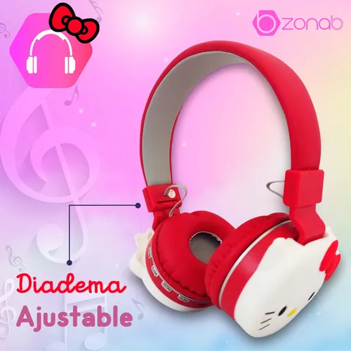 Audífonos Inalámbricos Bluetooth Diadema Hello Kitty