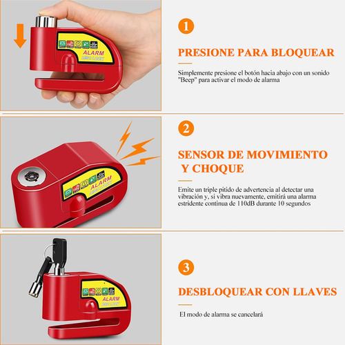Cerradura Antirrobo Universal Para Manillar De Moto