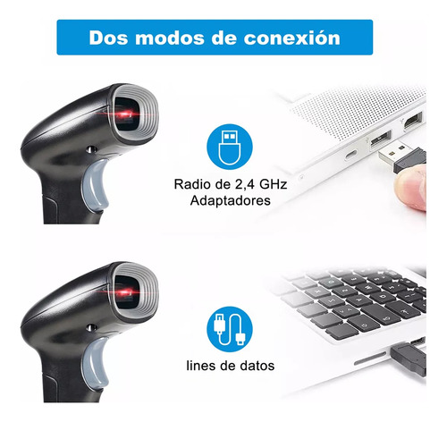 2.4g Lector De Código De Barras 1d/2d Lector Qr Inalámbrico