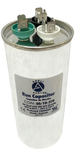 Capacitor Trabajo Aire Acondicionado 50+10 Uf Mfd 370-450vac