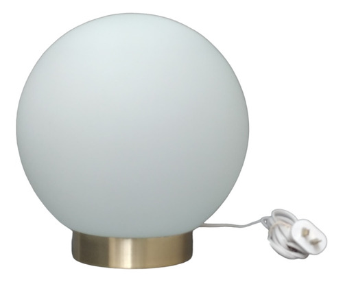 Lampara Globo Vidrio Opal Satinado Ø25 Base Dorado Mate