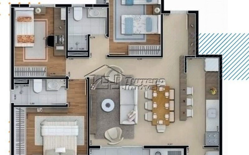 Imagem 3 de 13 de Apartamento Em Taubaté, Com 3 Dormitórios, Suíte E 2 Vagas De Garagem!
