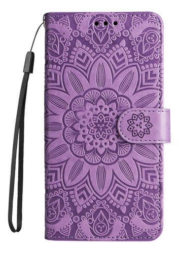 Funda De Teléfono De Piel Morada Para Oppo A7/a5s