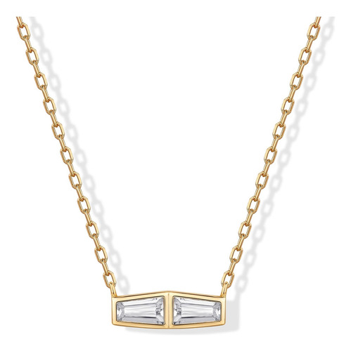 Pavoi Collar Con Colgante De Baguette Cónico Y Delicado Con