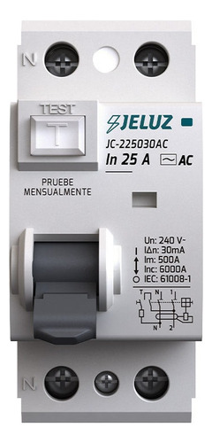 Disyuntor Diferencial Bipolar 25amp 2x25 30ma Jeluz Iram