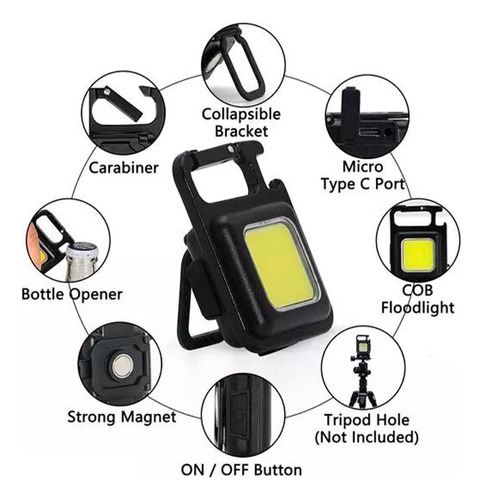 Mini Linterna Llavero Iman Led Cob Abridor Calidad Premium!!