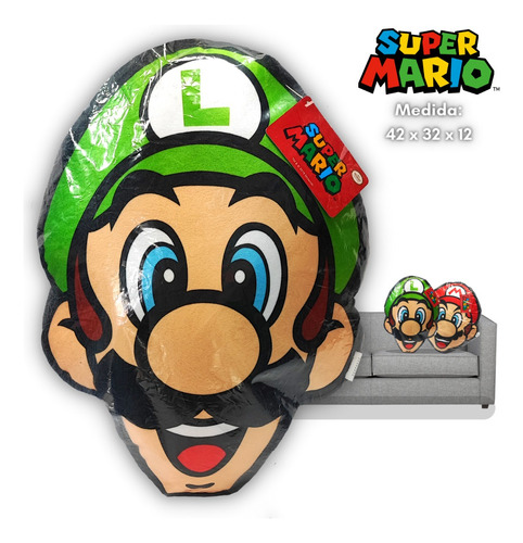 Cojín Almohada Luigi - Super Mario Bros - Nintendo