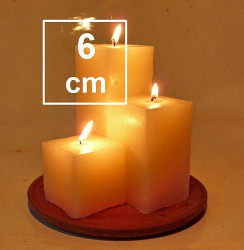 Imagen 4 de 9 de C610 - Pack 6 Velas Cuadradas Neutra (sin Fragancia) 6x10 Cm