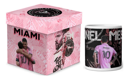 Taza Miami Messi Con Autógrafo Y Caja De Regalo Fútbol