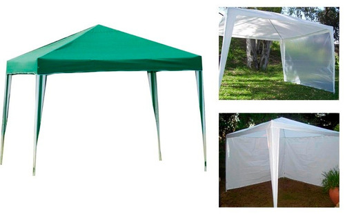 Gazebo 4 X 4 Polyester Verde + 4 Paredes Laterales Combo