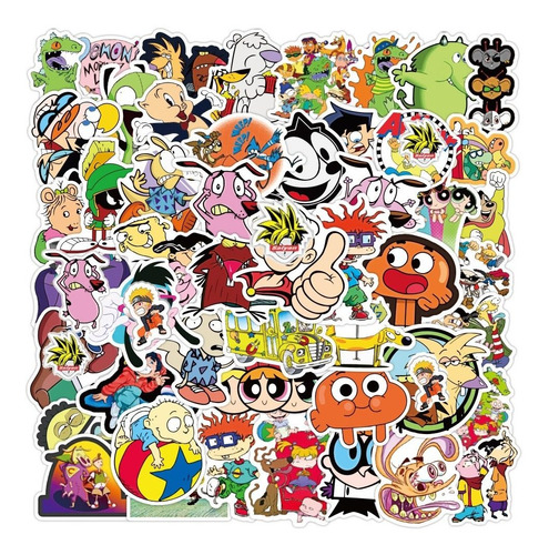 Caricaturas Nickelodeon 50 Calcomanias Stickers Pvc Cartoon