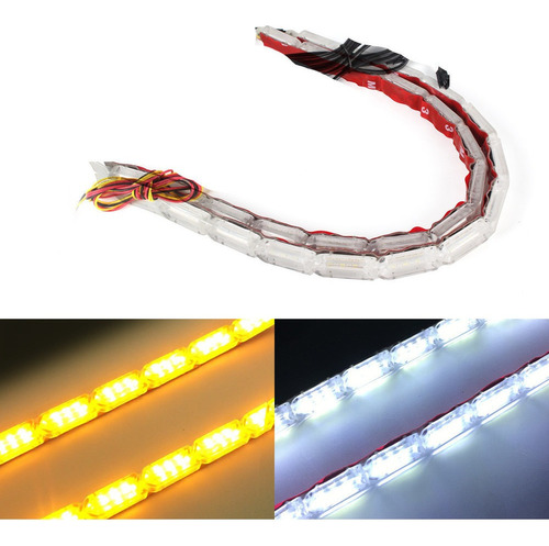 2pcs 8ledbarra De Luz Diurna De Coche Dinámica De Doblecolor