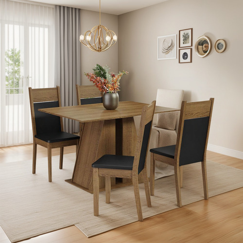 Juego De Comedor Con Mesa Y 4 Sillas Madesa Agnes Mn