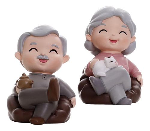 2 Estatuas Bonitas Para Decoración De Tartas De Abuela Y