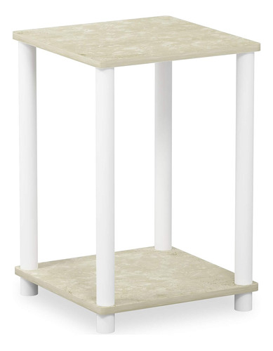 Mesa Auxiliar Furinno, Mármol Sintético Crema/blanco