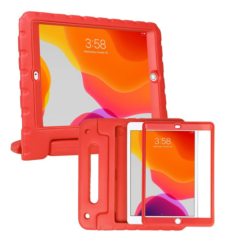 Funda Para iPad 10.2 Hde 9th/8th/7th Gen Ideal P/niños/rojo