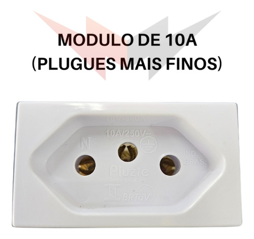 Interruptor 1 Tecla Simples E 3 Tomadas 10/20a Com Placa 4x4