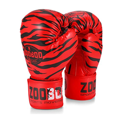 Guantes De Boxeo Flexzion - Rojo Tigre, Duraderos Y Acolchad