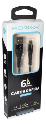 Cable Usb Romax Salida V8 1.2m Carga Rápida