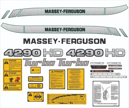 Decalque Faixa Adesiva Trator Massey Ferguson 4290 Turbo