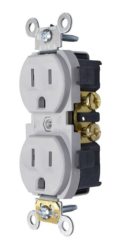 Contacto Duplex Polarizado Leviton Gris