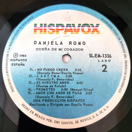 Daniela Romo - Dueña De Mi Corazon Lp