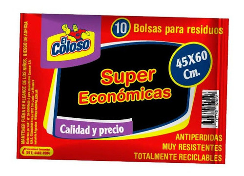 El Coloso Bolsa De Residuos 45x60 X10u. 