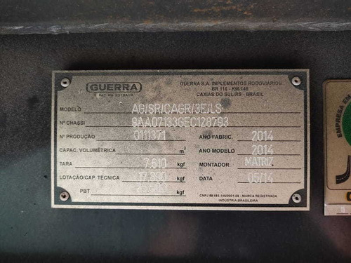 Imagem 9 de 9 de Carreta Guerra Graneleiro Medida 12.40 X 1.80 Ano 2014