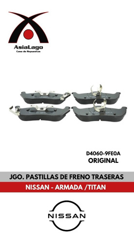 Juego De Pastillas De Freno Traseras Nissan Armada Titan