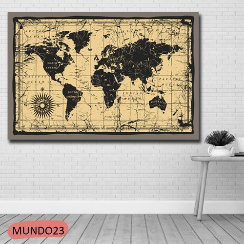 Cuadro Mapamundi Antiguo 50x70 Consulte Otras Medidas