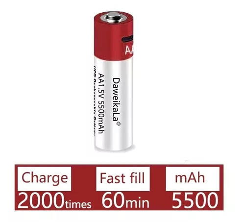 Pilas recargables Nuwaus AA x2 unidades entrada USB-C