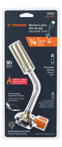 Mechero Para Lata De 1/4 De Vuelta + 2 Cartuchos, Truper