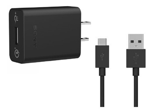 Cargador Sony UCH12 usb-a de pared con cable carga rápida negro