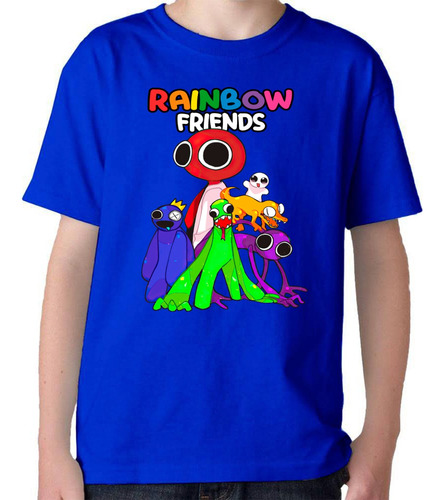 Camiseta Remera Algodón Rainbow Friends En 3 Hermosos Diseño