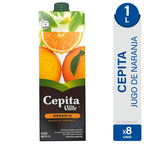 Jugo Cepita Del Valle Naranja Con Vitaminas Pack X8 Unidades