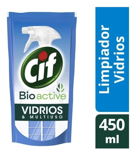 Limpiador Cif Bioactive Vidrios Y Multiuso Doypack X 450 Ml