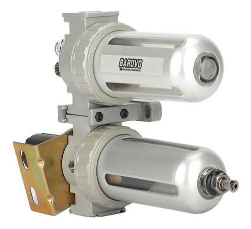 Imagen 3 de 10 de Filtro Regulador Y Lubricador De Aire Manometro Barovo Br-l