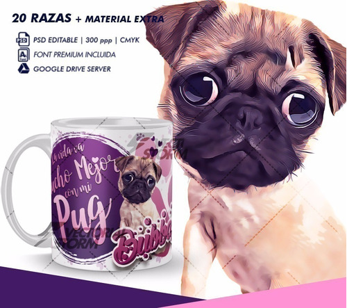 Plantillas Sublimación Tazas - Mascotas Perros + Regalo