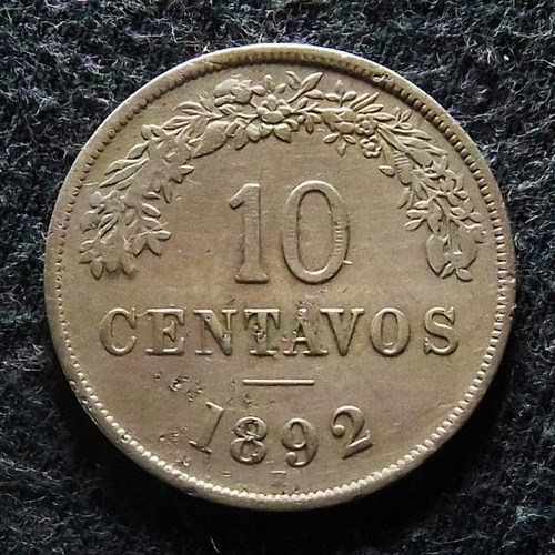 Bolivia 10 Centavos 1892 Muy Bueno Km 172