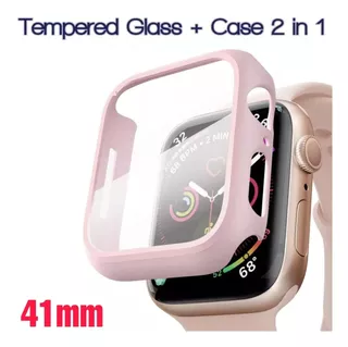 Case Funda 360° Para Apple Watch 41mm + Glass - Rosa