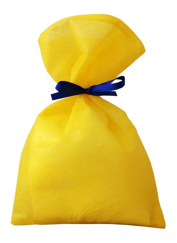 50 Saquinhos Sacolinhas Tnt 15x23 Amarelo Cetim Azul Royal