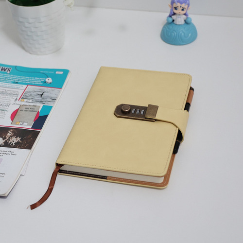 Caderno Diario Com Cadeado Senha 288 Paginas Pauta Pautado Cor Amarelo