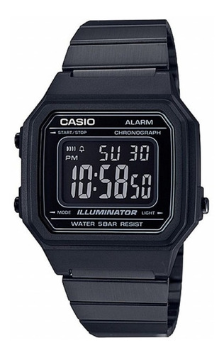 Reloj Unisex Casio Vintage B-650wb-1b Joyeria Esponda Color de la malla Negro Color del bisel Negro Color del fondo Negro